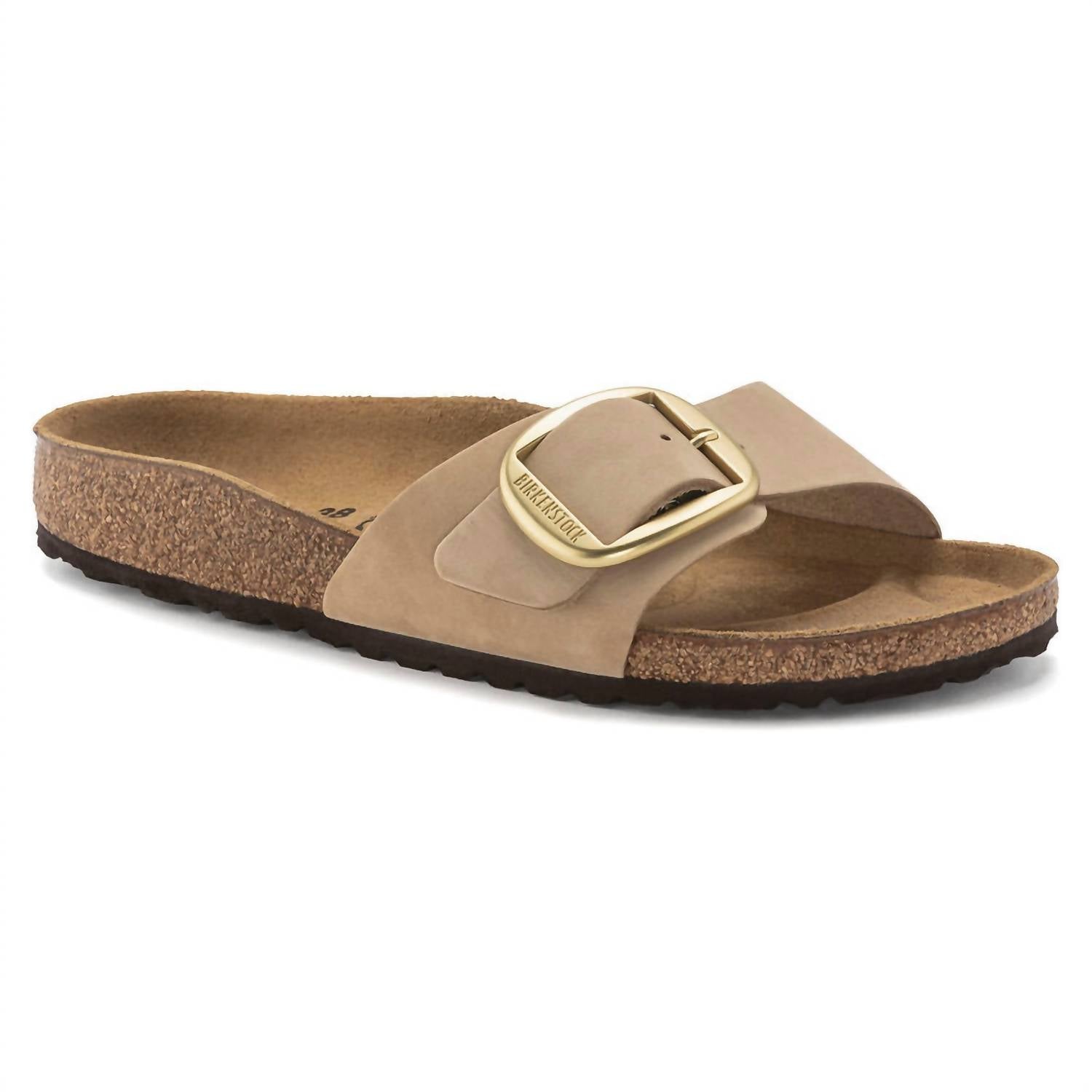 BIRKENSTOCK Women's Madrid Big Buckle Sandal in sandcastle - women's sandal - detail view