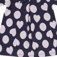 Emc - Girl's Yarn Dyed Knit Dress With Hearts And Bow