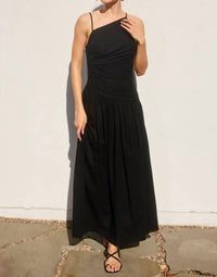 Dress Forum - Drop Waist Ruched Linen Dress