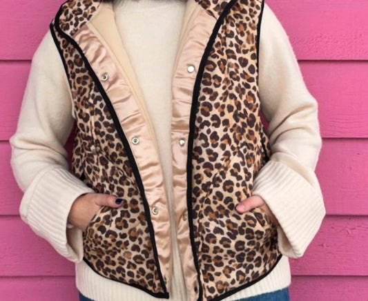 Bibi - Lexi Leopard Quilted Vest
