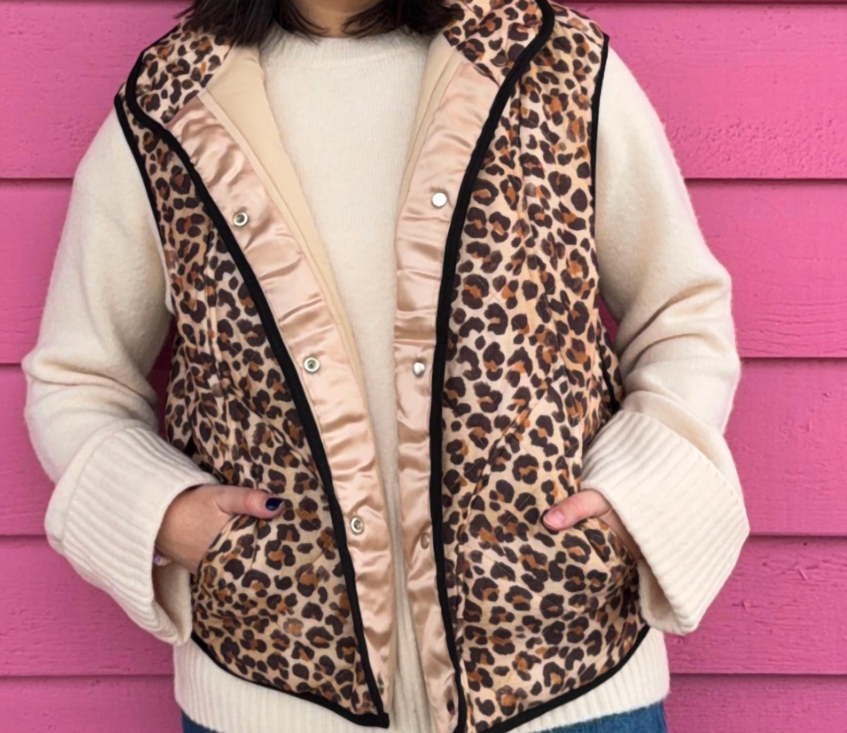 Bibi - Lexi Leopard Quilted Vest