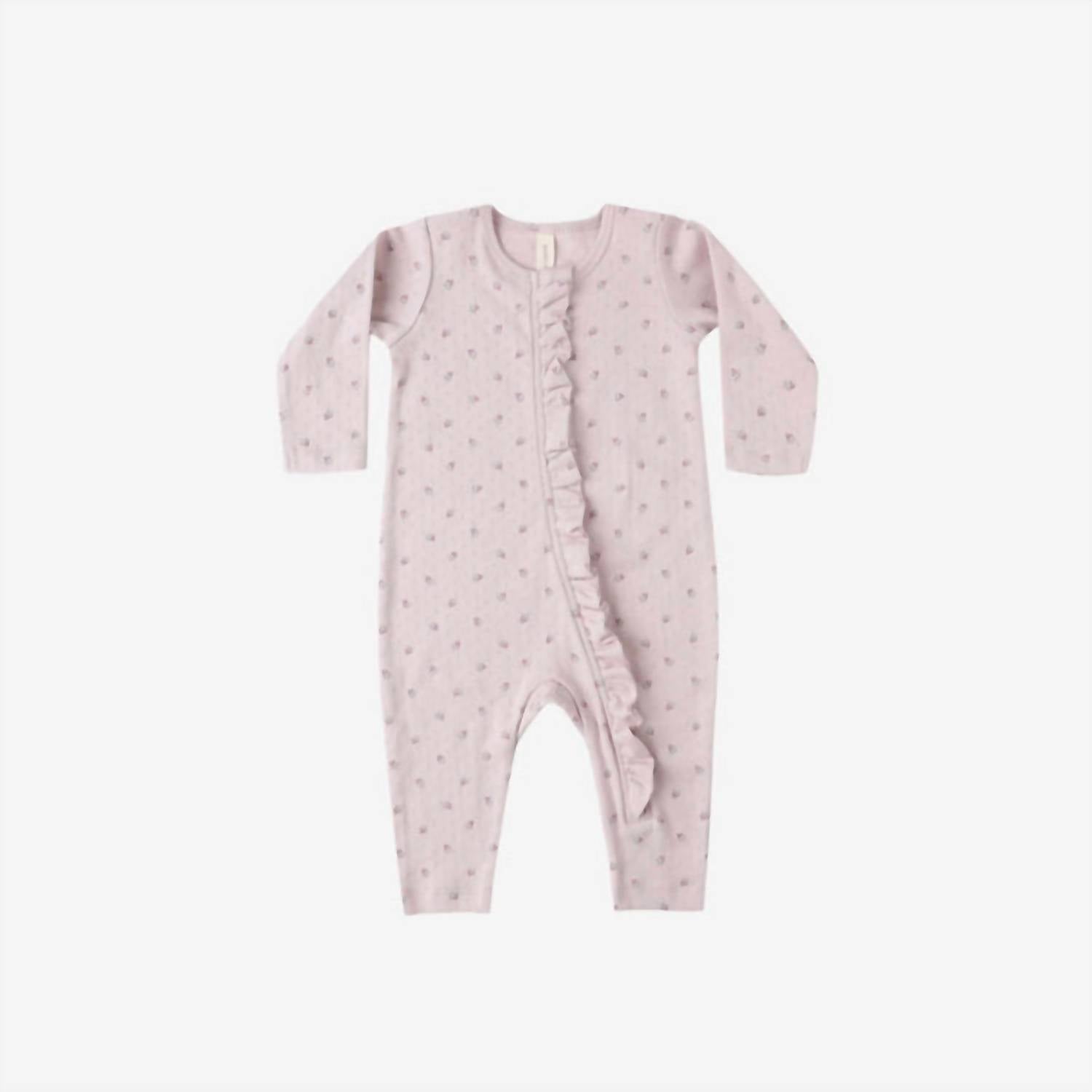 Quincy Mae Baby Girl Ruffle Jumpsuit in lilac ditsy - kids' item - detail view