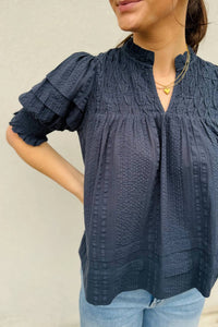Thml - Short Sleeve Crinkle Detail Top