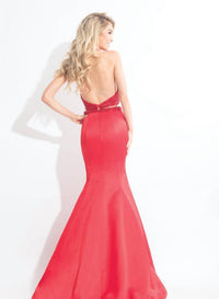Rachel Allan - Matte Satin Beaded Two-piece Mermaid Gown
