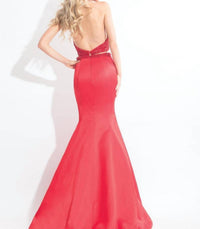 Rachel Allan - Matte Satin Beaded Two-piece Mermaid Gown
