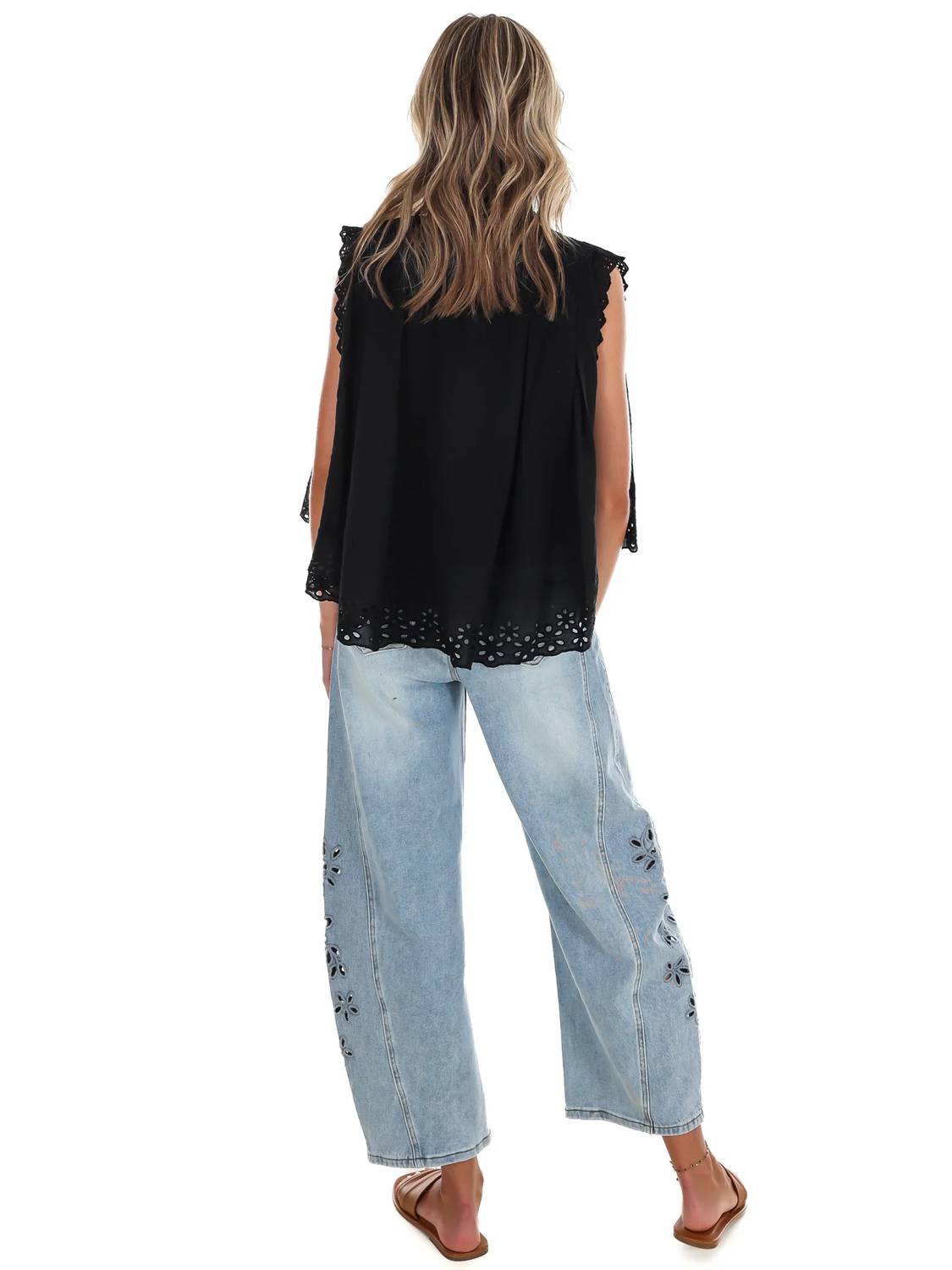 Eesome - Women's Worn To Wander Floral Eyelet Lace Top