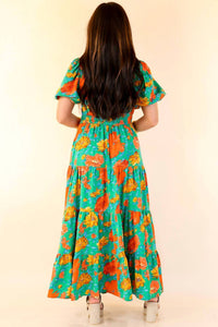 Entro - Puff Sleeve Tiered Midi Dress