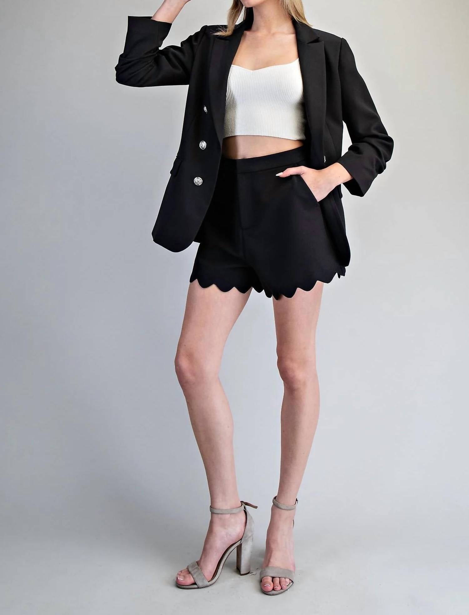 Ee:Some - Sleek Edge Scallop Shorts