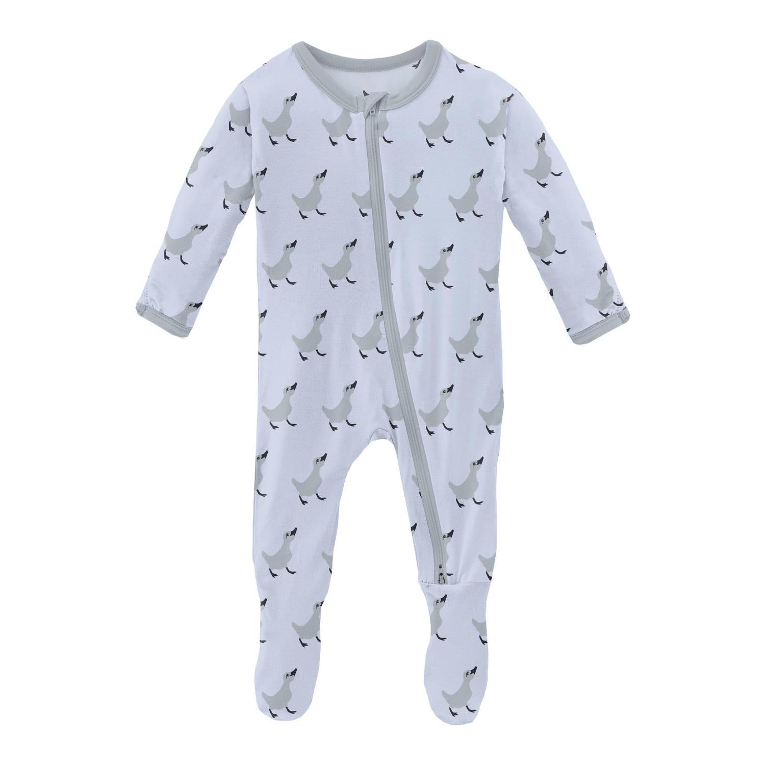 Kickee - Kids' Print Footie with 2 Way Zipper