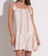 Elan - Tiered Tie Strap Mini Cover-up Dress