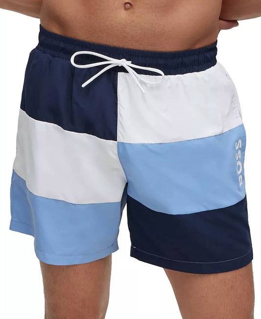 Hugo Boss - Standard Court Color Block Swim Trunks