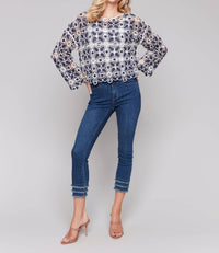 Charlie B - Boat Neck Crochet Top
