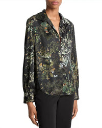 Vince - Grape Vine Placed Smocked Blouse