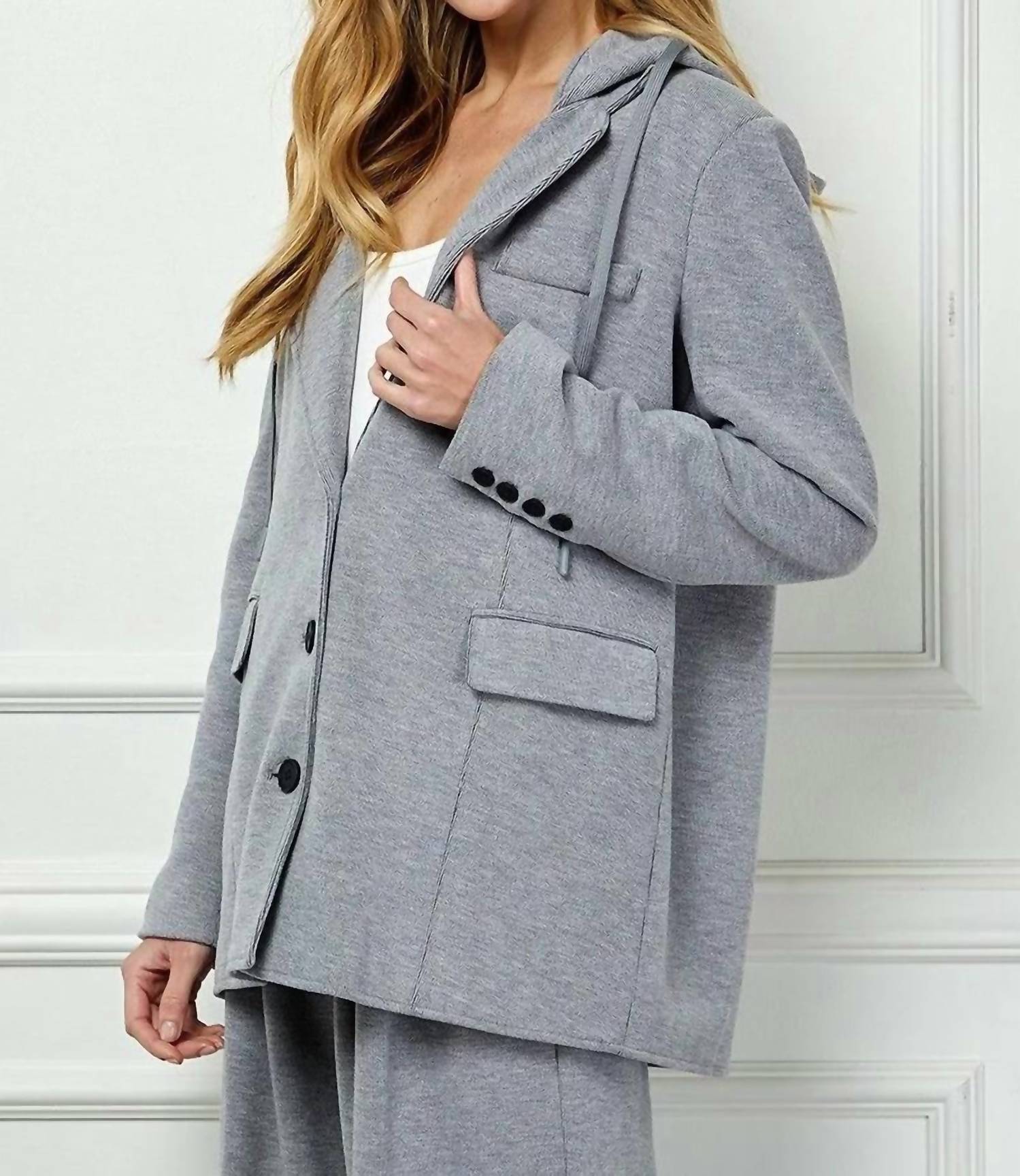 See And Be Seen - Casual Hooded Blazer