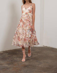 Moon River - Spaghetti Strap Floral Print Maxi Dress