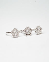 Avenue Chic Flower Two-Finger Ring in silver - women's jewelry