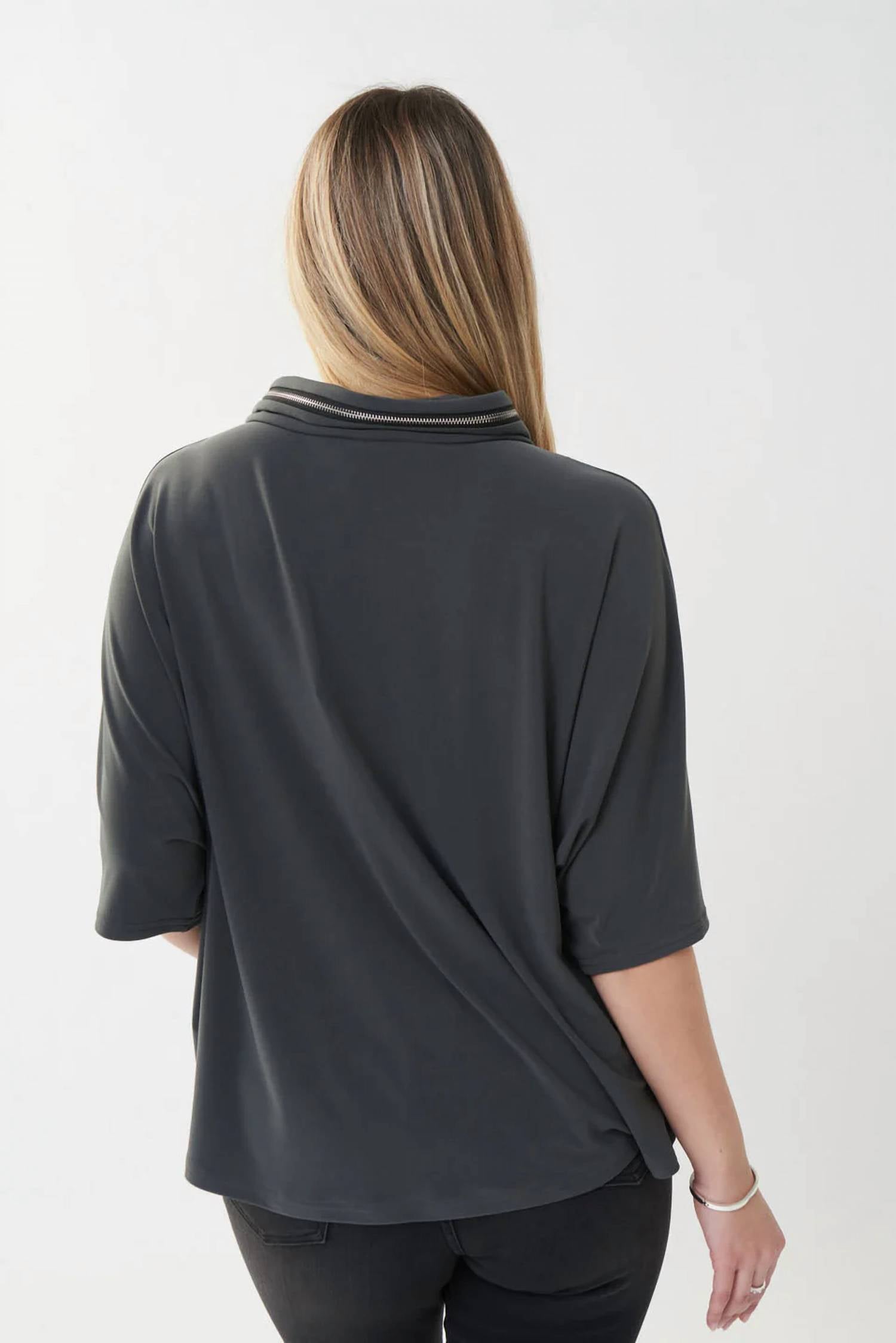 Joseph Ribkoff - Zip Cowl Neck Dolman Sleeve Top
