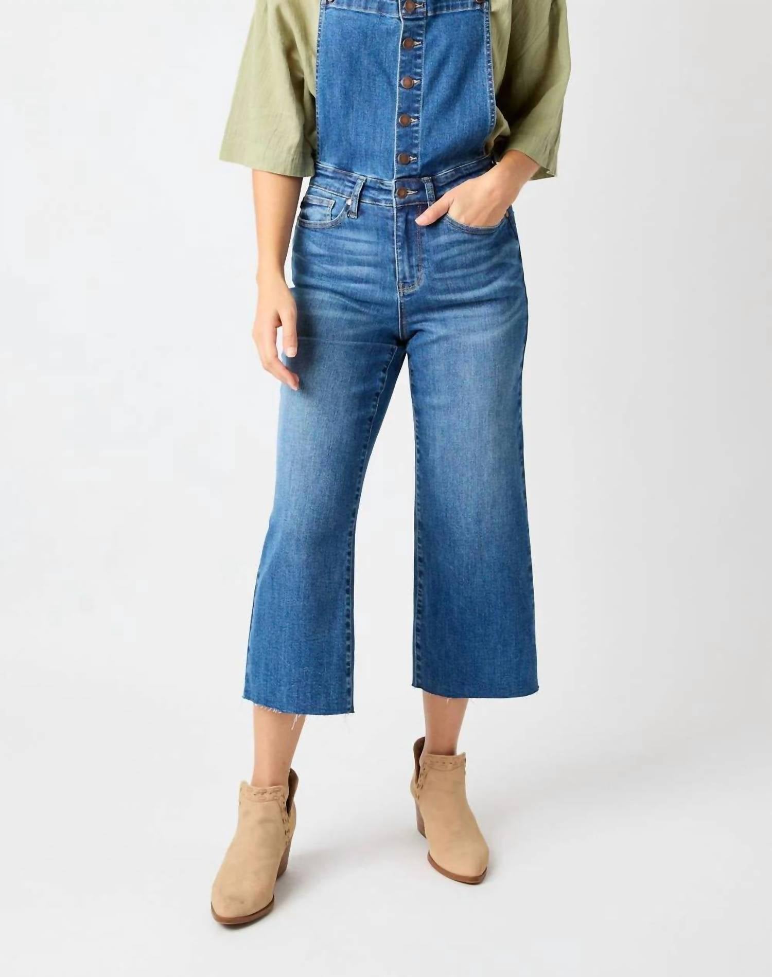 Judy Blue - High Waist Wide Leg Crop Overalls