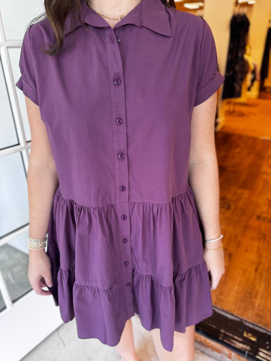 STARKx Women's Brie Dress in plum - women's dress - detail view