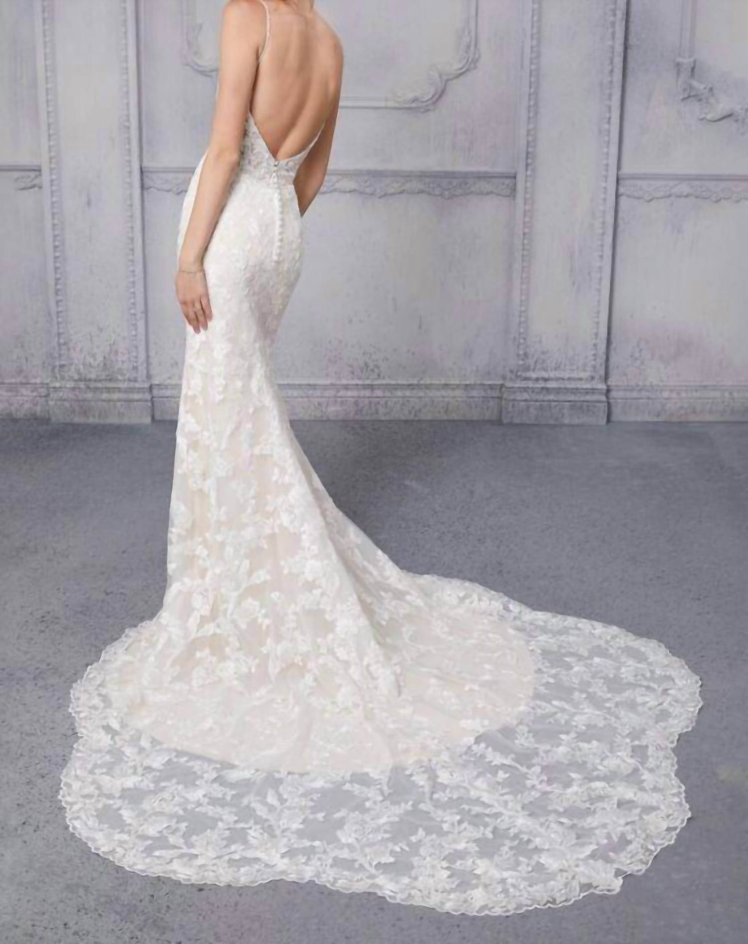 Morilee - Claudine Petal Train Scoop Neck Wedding Gown