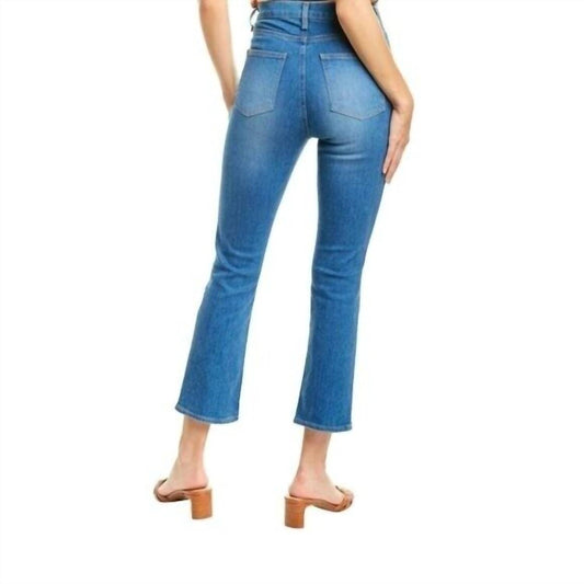 Veronica Beard - Exposed Buttons Fly High Rise Crop Flare Jeans