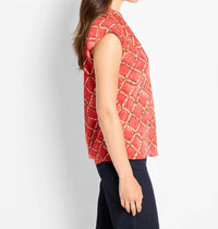Nic + Zoe - Squiggle Check Cap Sleeve Top