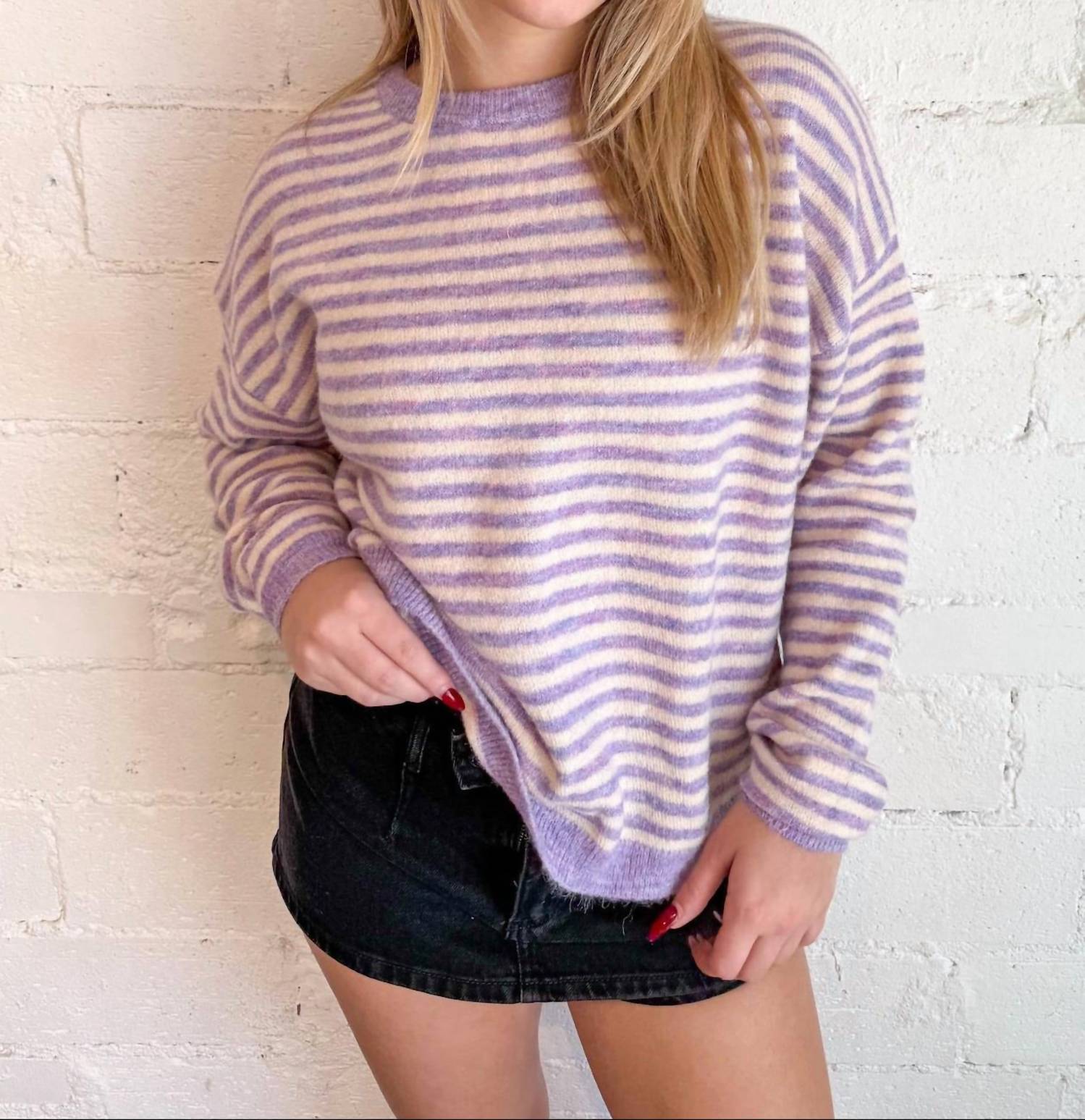 Olivaceous - Haley Stripe Knit Top