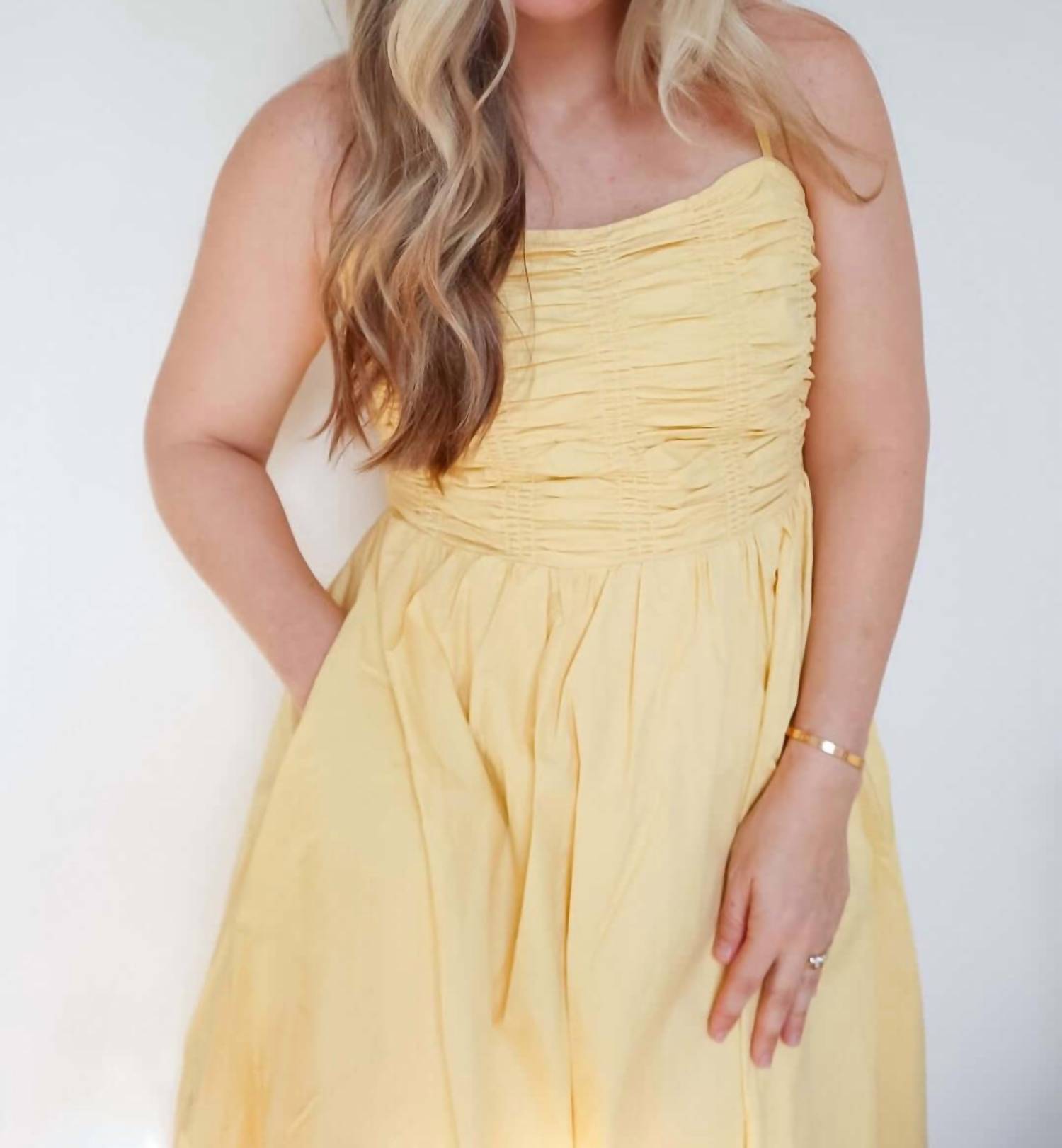 Flying Tomato - Demi Smocked Bodice Midi Dress