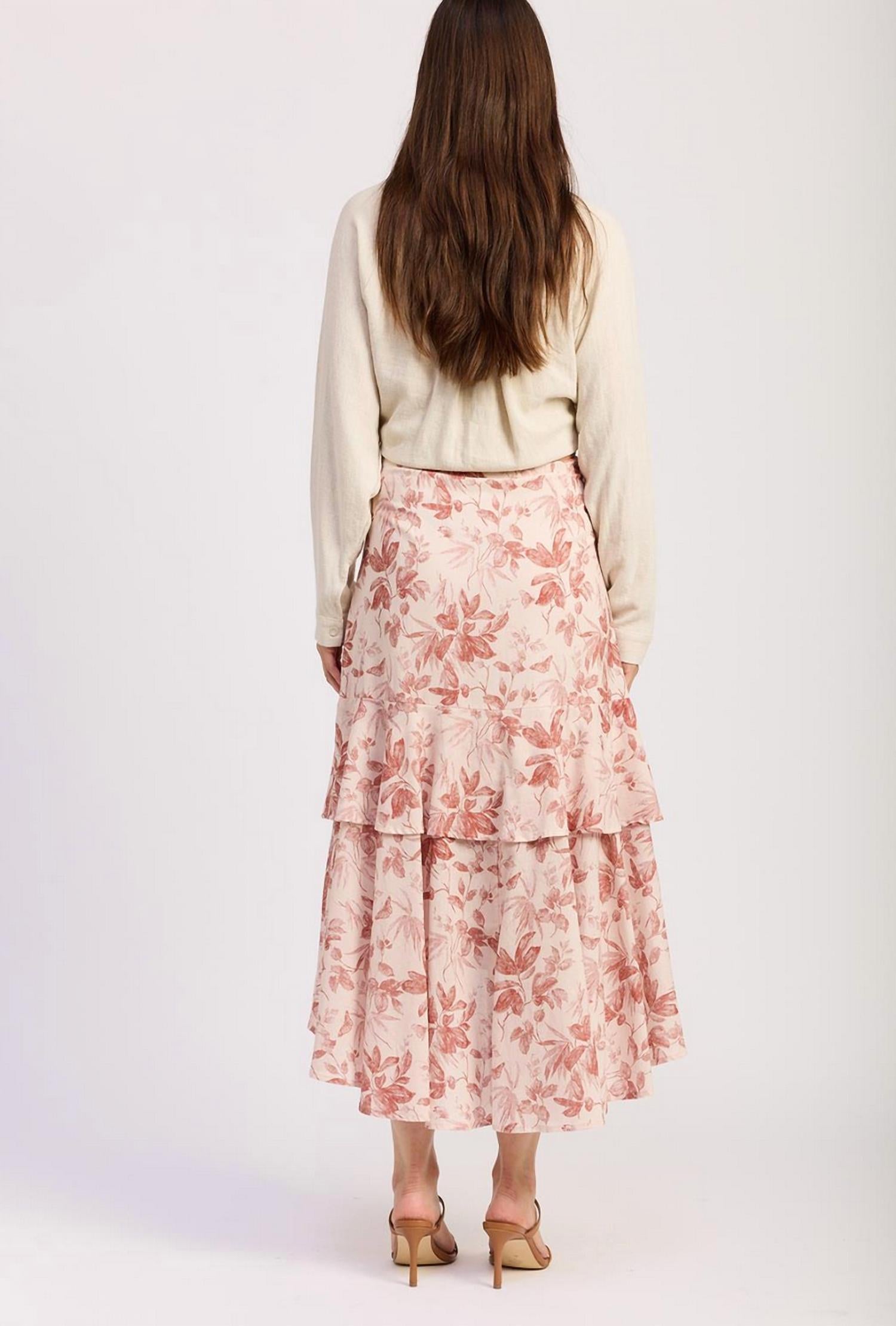 En Saison - Sedona Ruffle-hem Midi Skirt