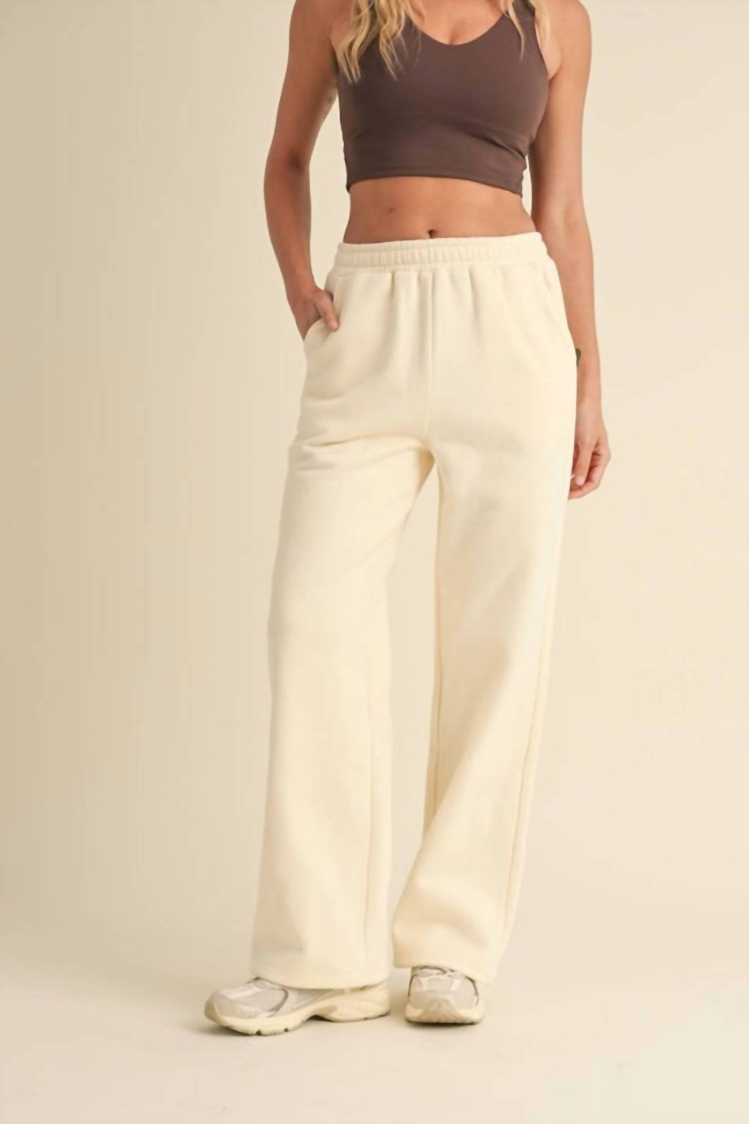 Kimberly C - Cozy Fleece Wide Leg Sweatpants