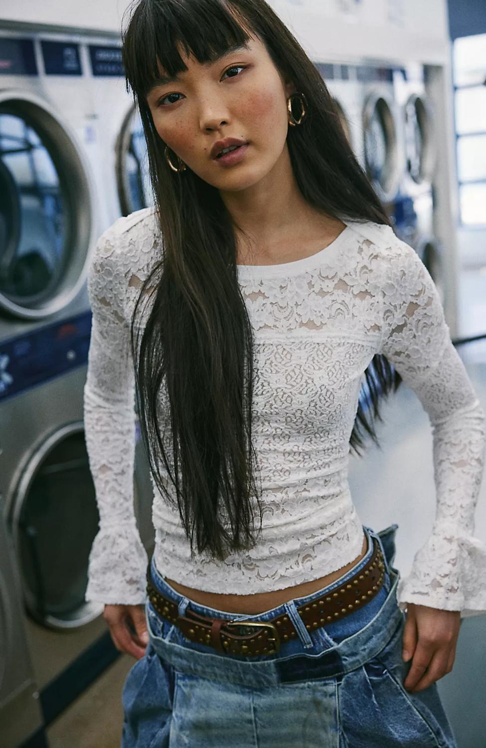 Free People - Lace Layering Long Sleeve Top