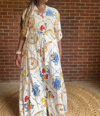 Entro - Print Short Sleeved Maxi Dress