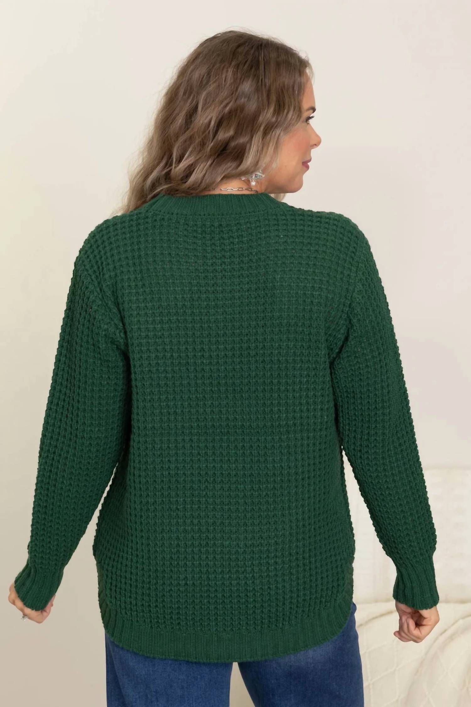 Zenana - Liane Waffle Knit Sweater