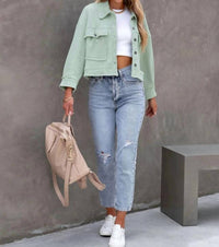 Lily Clothing - Waffle Crop Jacket