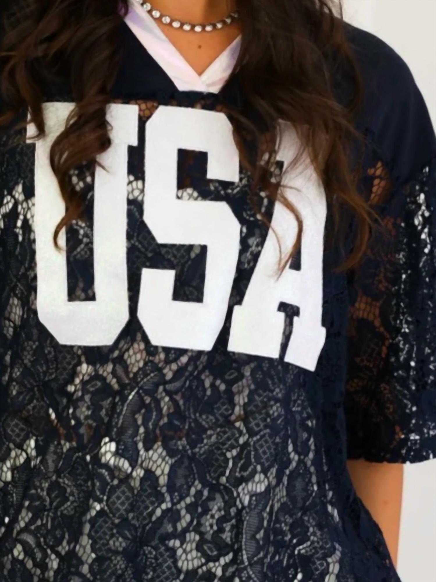 Southern Grace - Lace Usa Jersey Tee