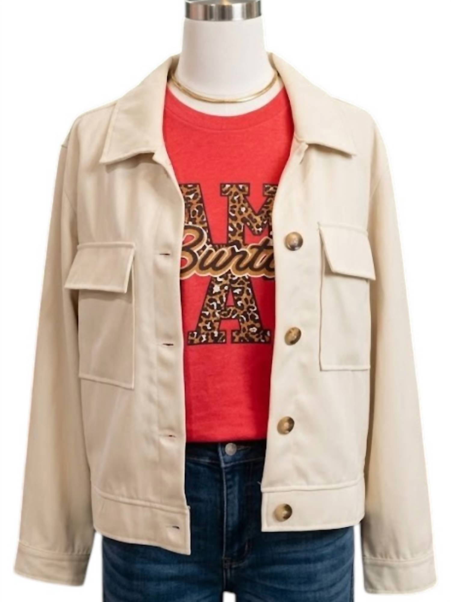 Umgee - Women's Collared Button Down Jacket