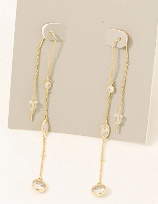 Fame Accessories - Women's Sterling Silver Long Chain Earrings