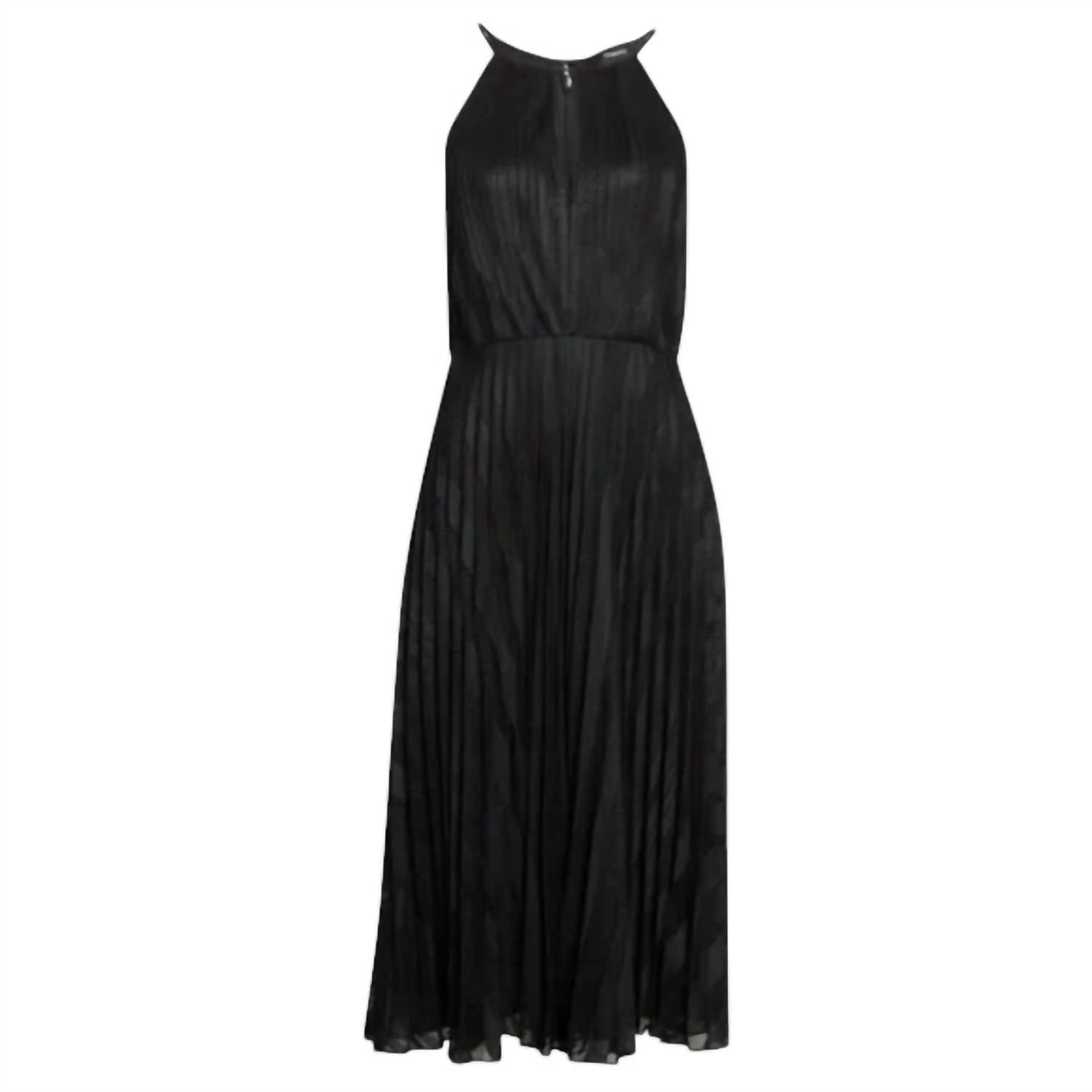 Theory - Pleated Lace Halter Midi Dress