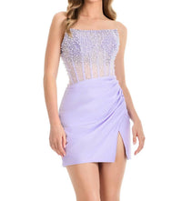 Ashleylauren - Beaded Mesh Mini Dress