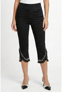 Ethyl - Embroidered Crop Pant with Tulip Hem