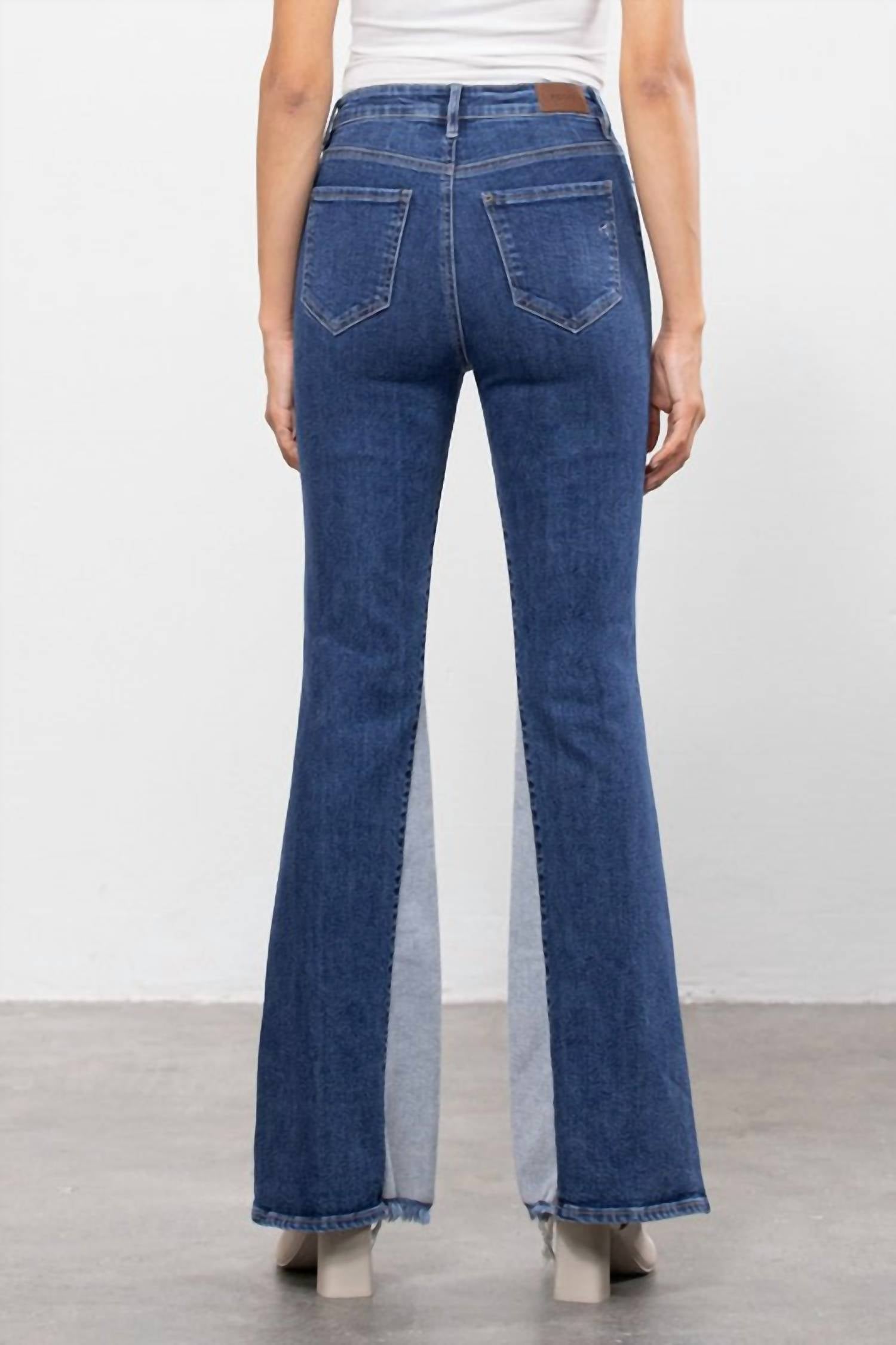 Hidden - High Rise Panel Flare Jeans