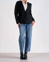 ELAN Celine Blazer-sweater in black - women's jacket - detail view