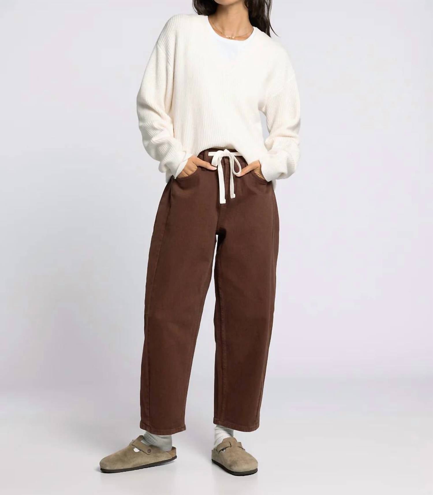 Thread & Supply Anees Barrel Pant in coffee - women's pants