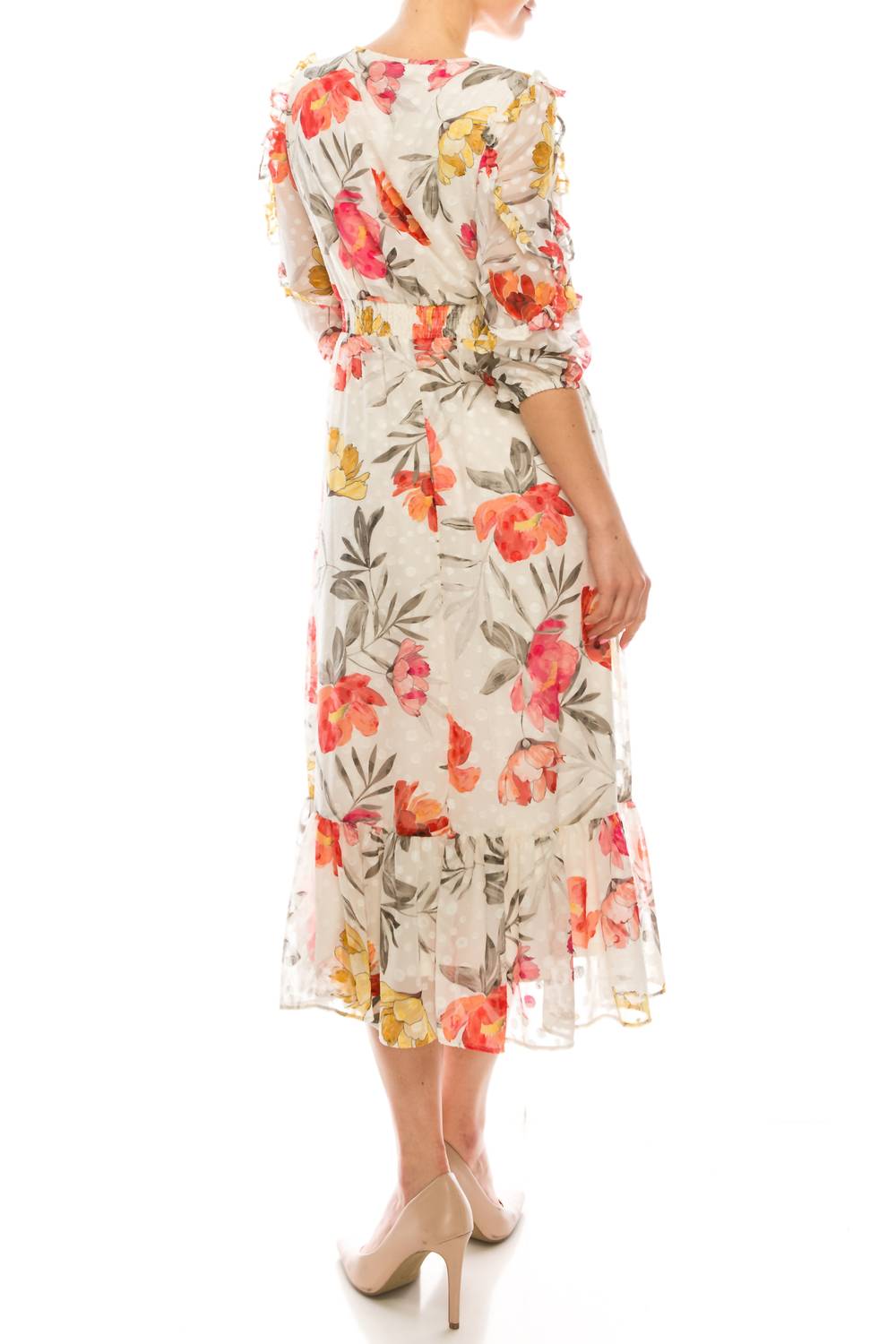 Maison Tara - Floral Chiffon A-line Dress