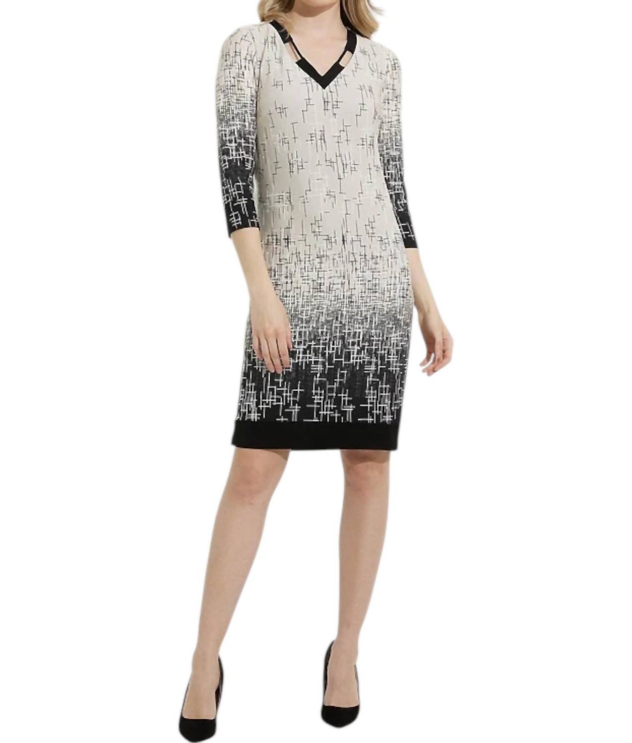 Joseph Ribkoff - Printed V Necked Dress