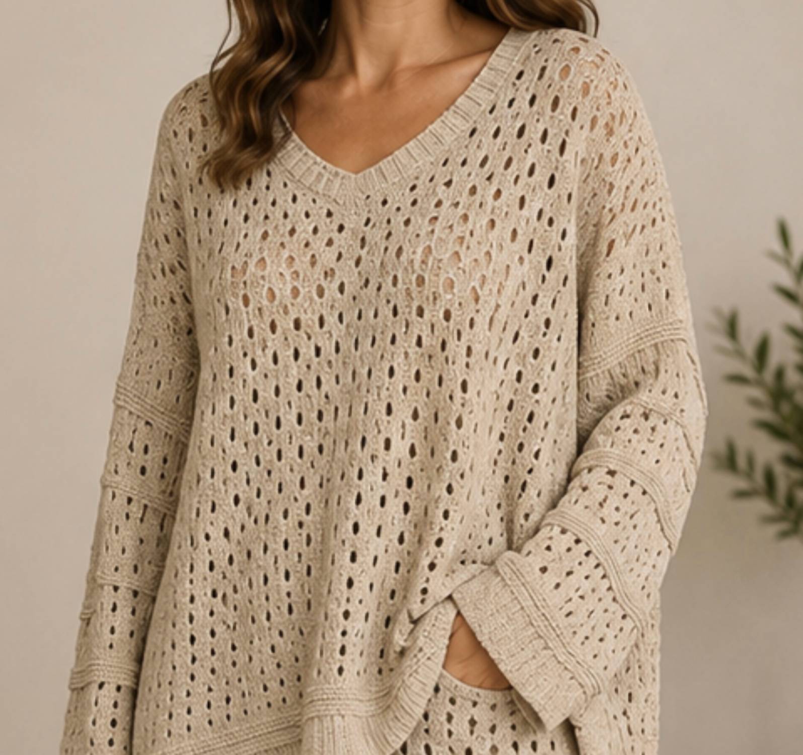 Keren Hart - V-neck Knit Sweater