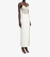VICTORIA BECKHAM Split Detail Maxi Skirt in ivory - women's skirt - alternate view