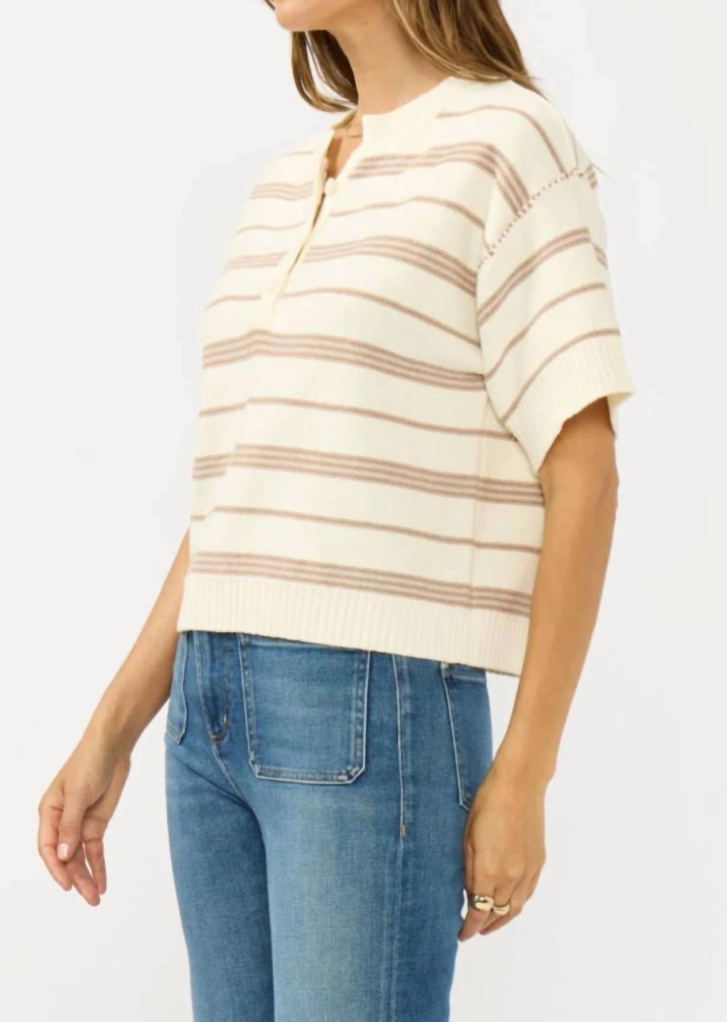 Lovestitch - Stripe Henley Top