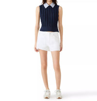 STEVE MADDEN Embree Collared Sweater Vest in maritime blue - women's sweater