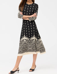 Johnny Was BELLAMY MIDI DRESS in lilith - women's dress - detail view